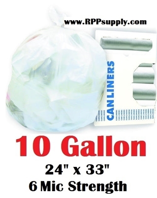 10 Gallon Trash Bags 10 Gal Garbage Bags Can Liners - 24