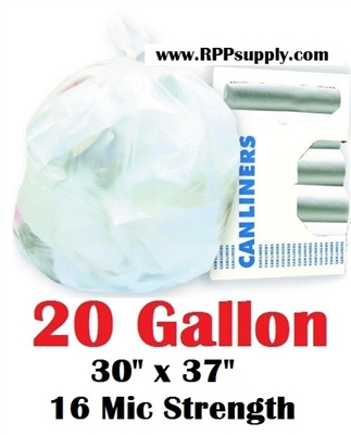 20 Gallon Trash Bags 20 Gal Garbage Bags Can Liners - 30