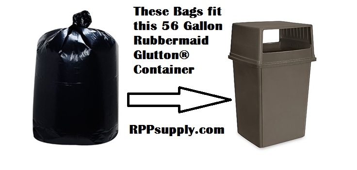 55 Gallon Trash Bags Garbage Bags Can Liners - 43 Wide x 47 Long