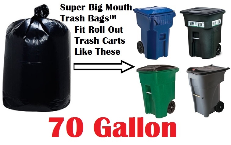 70 Gallon Trash Bags Super Big Mouth Bags Large Industrial