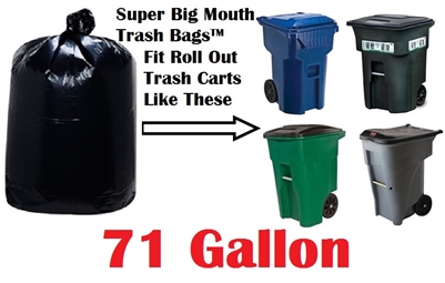71 Gallon Trash Bags Super Big Mouth Trash Bags - LARGE Size 50