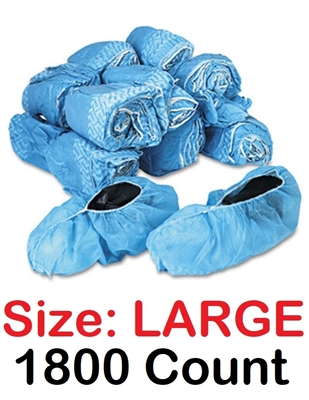 Disposable Shoe Covers Booties for Daycare, Hospital, Medical, Anti Skid Non Skid - BULK 1800 Count LARGE
