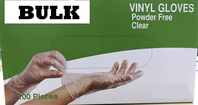 BULK DISCOUNT Disposable Powder Free Vinyl Daycare Gloves - 8 CASES LARGE