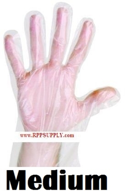 Disposable Powder Free Plastic Daycare Gloves 10 x 10 x 100ct MEDIUM